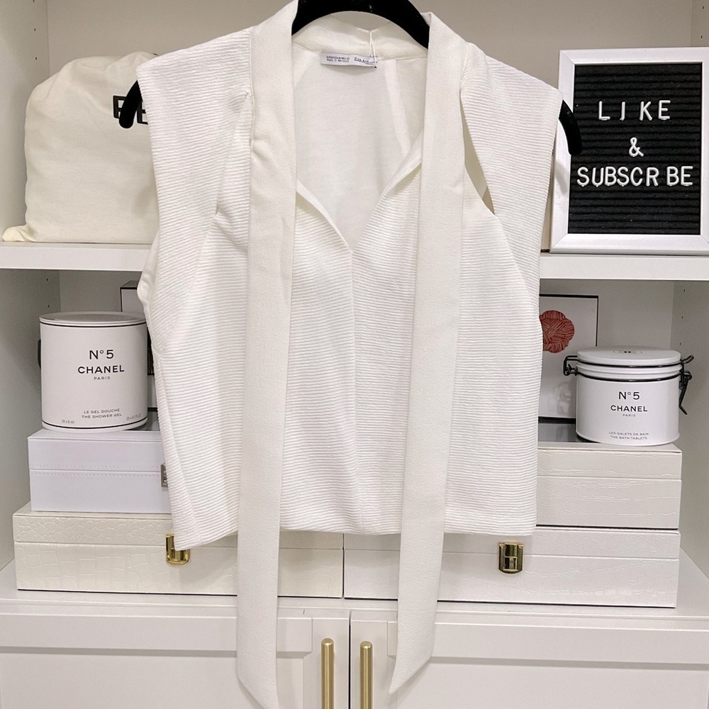 NWT Zara Cut-Out Cropped Top